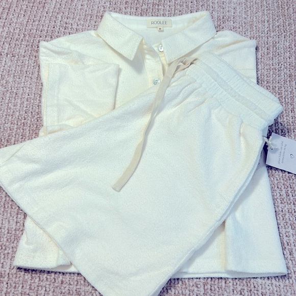 SET- This is a set - Roolee terrycloth short set with shell button detail on top - Picture 4 of 4